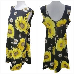 Vintage Rhapsody Sunflower Dress Women’s‎ Medium Yellow Sleeveless Knee Length